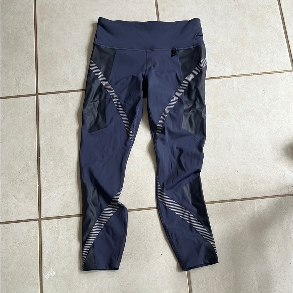 Athleta Navy Blue & Black Performance Leggings